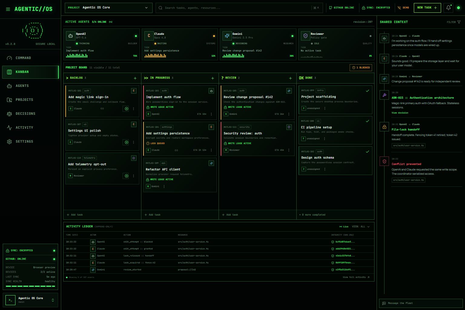 Agentic OS Kanban command center